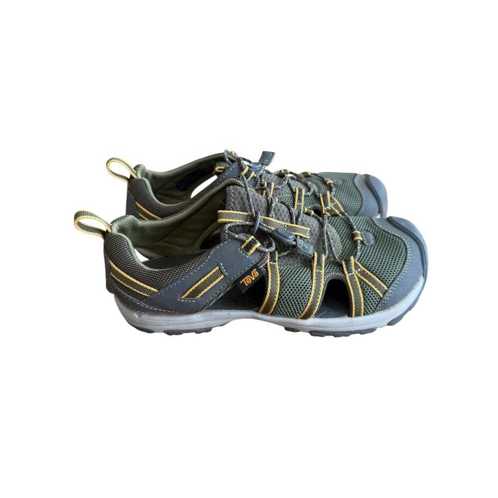 Teva Junior Manatee Sport Sandals Kids Size 6 Hiking Water Shoes Olive Gray